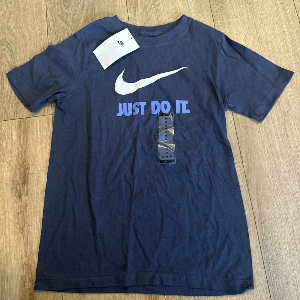 Nike Boys THE NIKE TEE Graphic Logo SS‎ Blue Size Med (7-8) NEW